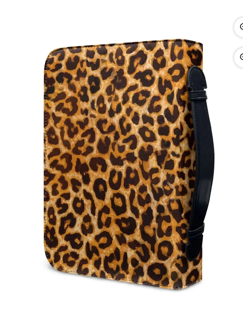 🆕 Leopard Print Faux Leather Bible Cover W/ Zipper XL